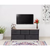 Comodă Tissa cu 5 sertare, design modern, gri închis