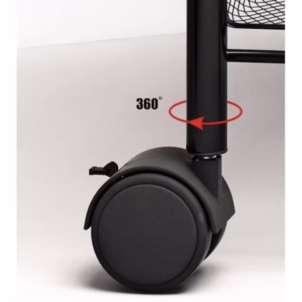 Raft.bucatarie.03 Raft de bucătărie, 3 niveluri, negru, 65x25x44 cm, fier