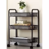 Raft.bucatarie.09 Raft de bucătărie, 3 niveluri, negru, 65x25x44 cm, fier