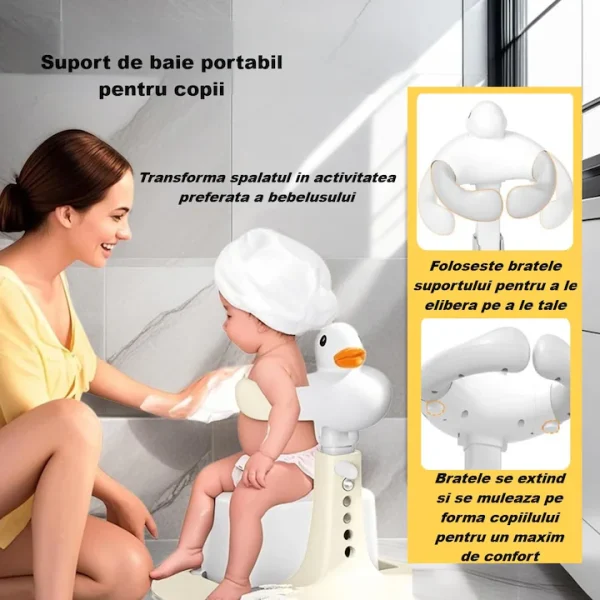 Suport portabil de baie pentru copii