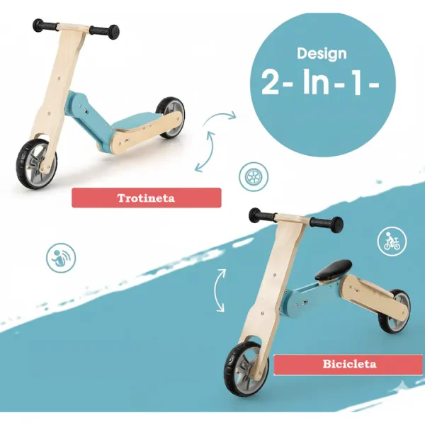 Bicicletă & Trotinetă, pentru copii 3+ ani, Ajustabilă