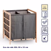CosRufe02 Coş de rufe dublu XXL din lemn, cu 2 compartimente