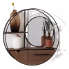 Decoraţiune Moon Mirror din lemn cu oglindă şi sertare