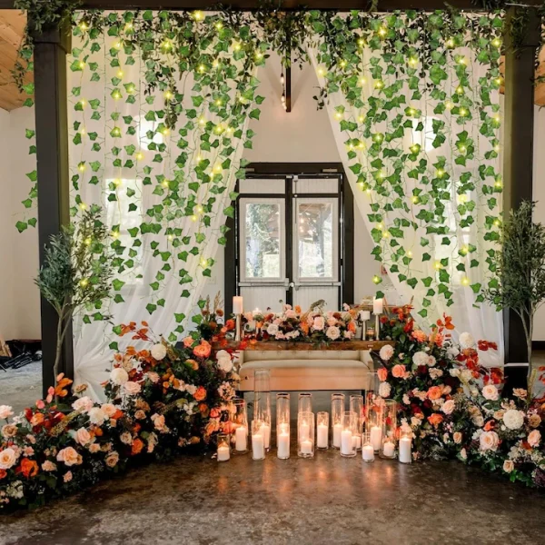 Set decorativ iederă artificială cu lumini LED - 25 m